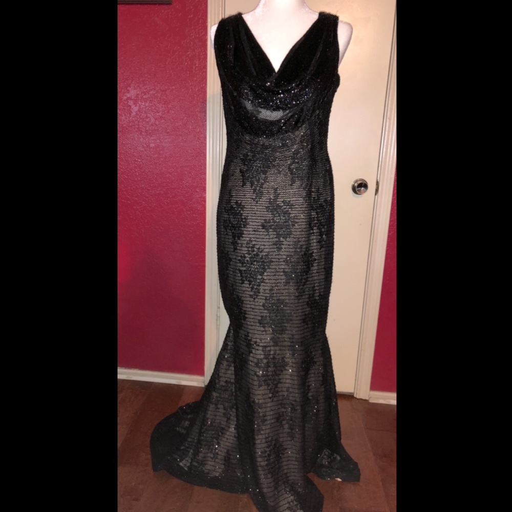 Carmen Marc Valvo beaded gown